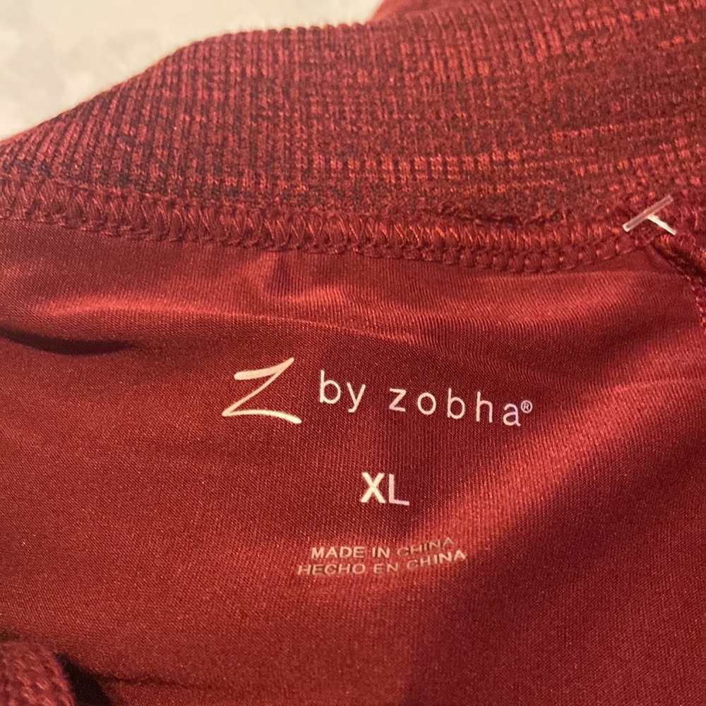 NWT Z BY ZOBHA Size XL Skort Wine Space Dye Elastic Waist Pull On Tie Waist - Picture 14 of 14